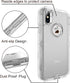 MXX iPhone Xs Max Heavy Duty Case 3 in 1 Layers Rugged Rubber Shockproof Protection Cases Cover and Support Wireless Charging - (Clear HD)...