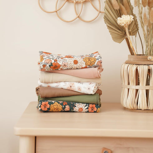 Konssy Baby Girl Newborn Receiving Blanket with Matching Headband and Beanie Set Baby Swaddle Floral Print Nursery Swaddle Wrap...