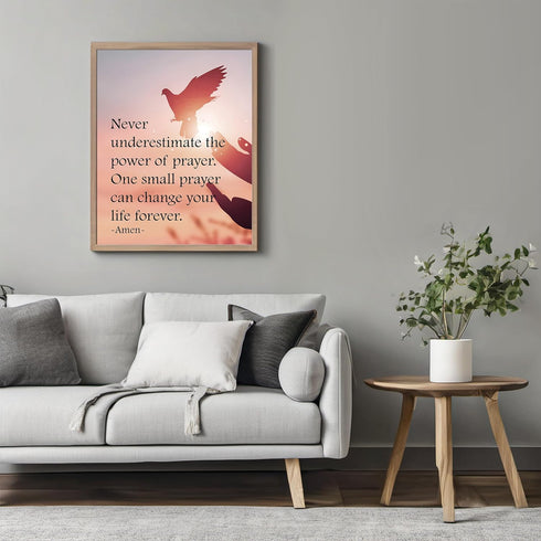 Posterizer 1 pcs-Never Underestimate The Power of Prayer-Religious Posters- Gifts for Christians-Decor for Church, Sunday School Classroom- unfram...