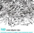 160 PCS 35mm Metal Alligator Clips Crocodile Clamps Test Line Crocodile Clips Spring Clamps Silver Tone for Electric Testing Work and Cable Lead C...