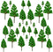 Mini Model Miniature Trees Mixed Train Scenery Architecture Trees Fake Trees for DIY Crafts Building Model Scenery Landscape Green 1.2-3.9 inch 30...