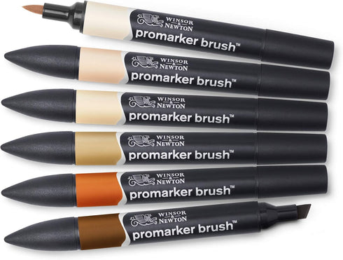 Winsor & Newton ProMarker Brush Set, 6 Count, Skin Tones...