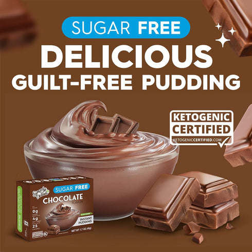 Simply Delish Natural Instant Chocolate Pudding - Sugar Free, Non GMO, Gluten Free, Fat Free, Vegan, Keto Friendly - 1.7 OZ (Pack of 1)...