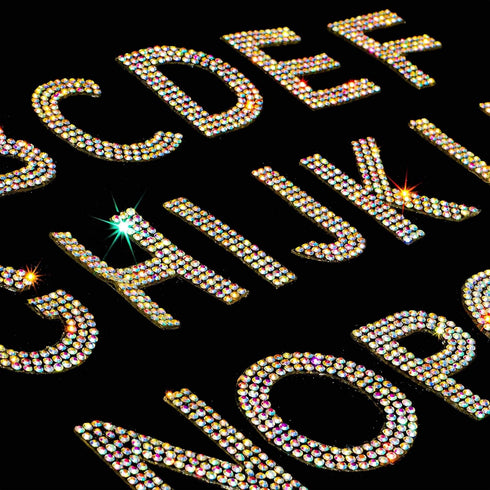 Locacrystal 34Pcs Bling Rhinestone Alphabet Letter Stickers, A-Z Letters Self-Adhesive Iron-on Crystal Rhinestones Word Stickers for Cars Arts Cra...