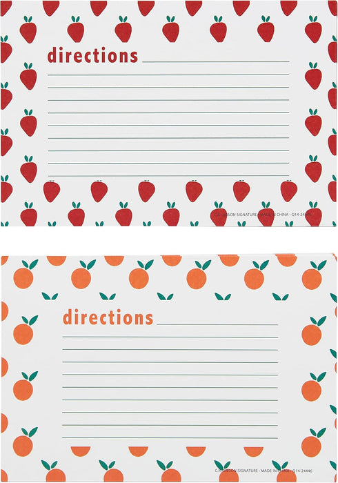 C.R. Gibson Fruit Double Sided Recipe Card Set, 4" W x 6" L, Multicolor...