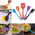 Homikit 5-Piece Kitchen Cooking Utensils Set, Colorful Silicone Slotted Turner Spatula Spoons for Nonstick Cookware, Dishwasher Safe Kitchen Tools...