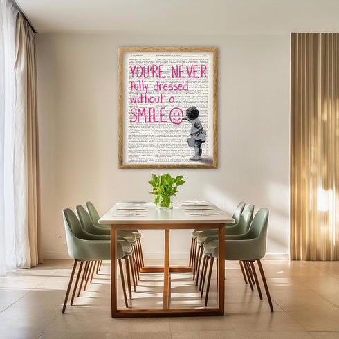 Posterizer 1 pcs-You're never fully dressed without a smile quote-Motivational & Inspirational Art-Gift for Couples boyfriend girlfriend Husband W...