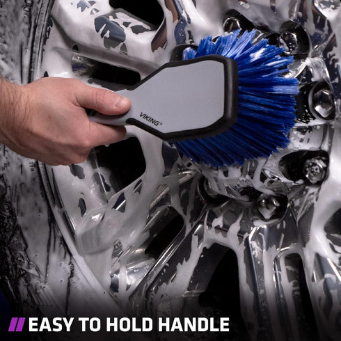 VIKING Wheel Brush for Rims, Cleaning Brush for Tires, Tire Brush for Car, Grey, 10.3 inch x 3.3 inch x 3.8 Inch...