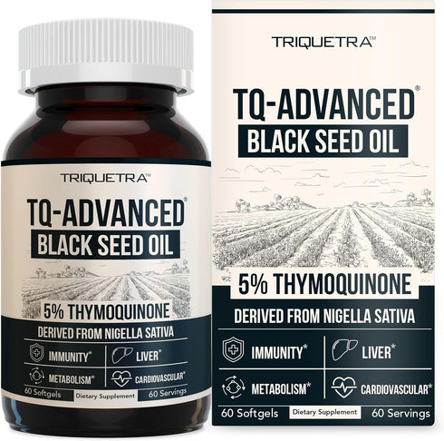 Black Seed Oil Softgels | 5% Thymoquinone - TQ-Advanced® | High Potency - 500 mg per Capsule - 15:1 Concentrate from Nigella Sativa Extract, Raw F...
