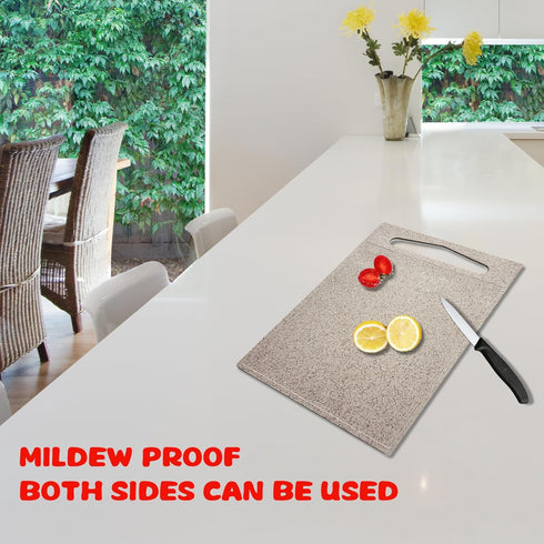 2PCS Cutting Board for Kitchen, Wheat Straw Fiber Cutting Board, Dish Washer Safe, w/Juice Grooves for Meat, Veggies, Easy Grip Handle, Non-slip S...