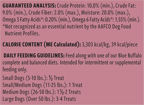 Blue Buffalo Benebars Natural Dog Treats, Skin and Coat Support, Chicken and Coconut, 9oz Bag...