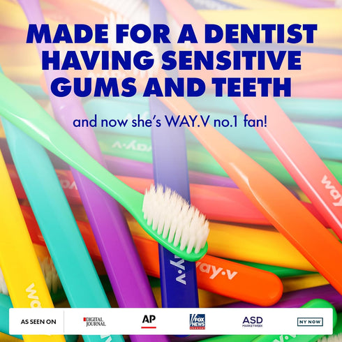 Extra Soft Toothbrush Refill for Adults Sensitive Gums and Teeth with Individual Head Covers, 14 Pcs Manual Toothbrushes - Family and Guests - Gre...