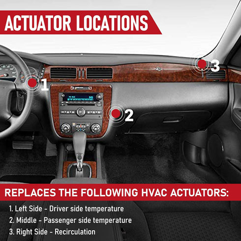 HVAC Air Blend Door Actuator Heater - Compatible with Chevrolet Impala 2004-2013 Vehicles - 1573517, 1574122, 15844096, 22754988, 52409974, 604-10...