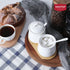 HAOTOP Ceramic Sugar Bowl 2 Pack, PorcelainJar with Tray, Spoon and Lid for Sugar, Pepper, Coffee, Spice, Salt, 12 Ounces (White)...