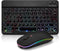 Ultra-Slim Bluetooth Keyboard and Mouse Portable Mini Wireless Keyboard Rechargeable 7-Color Backlit for Apple iPad iPhone Samsung Tablet iPhone S...