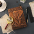Vintage Elephant Embossed Leather Notebook with Ballpoint Pen/Pen Sleeve,A5 Hardcover Notebook,for Business Notepad/Travel Journal/Family Daily No...
