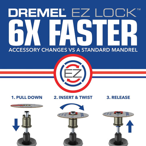 Dremel EZ456, 1 1/2-Inch (38.1 mm) Wheel Diameter, EZ - Lock™ Fiberglass Reinforced Cut-off Wheels, Rotary Tool Cutting Disc for metal cutting, 5 ...