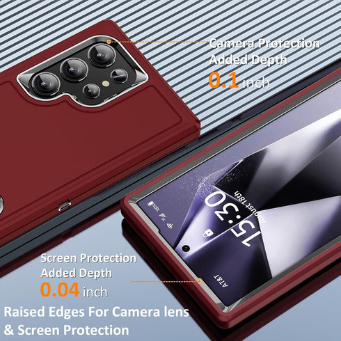 BaHaHoues for Samsung Galaxy S24 Ultra Case, Samsung S24 Ultra Phone Case with Built in Kickstand, Shockproof/DropProof Military Grade Protective ...
