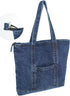 Denim Tote Bag Casual Style Lightweight Classic Retro Travel Shopper Shoulder Handbag...