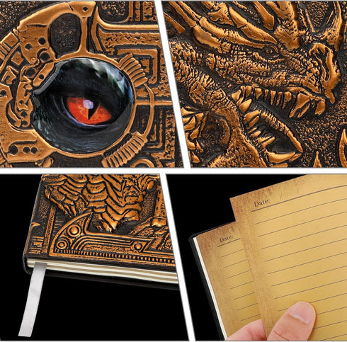 3D Dragon DND Journal Writing Notebook, Fantasy D&D Leather Journal Book for Dungeons and Dragons Gifts Nerdy DM & Players RPG Lovers Accessories,...