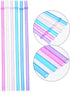 Hestya 25 Pcs Glitter Reusable Plastic Straws 9 Inches Long Hard Plastic Straws with Brush 6 Colors Translucent Replacement Drinking for 16oz-30 o...