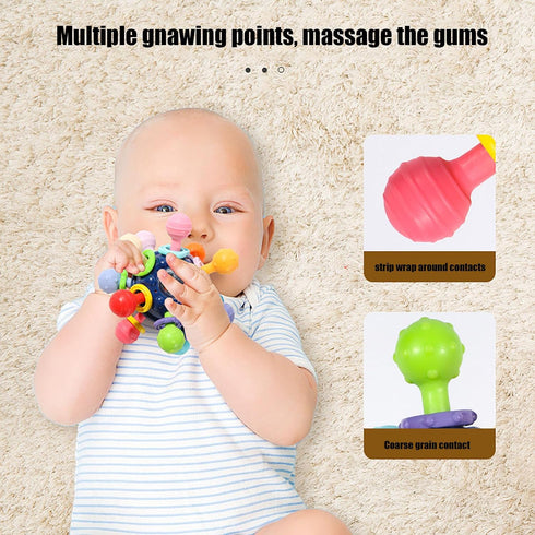 Baby Sensory Teething Teether Toys,Baby Sensory Montessori Toy,Teething Toys for Babies 0-6 Months | Baby Teething Ball Toys 6~12 Months Rattle Se...