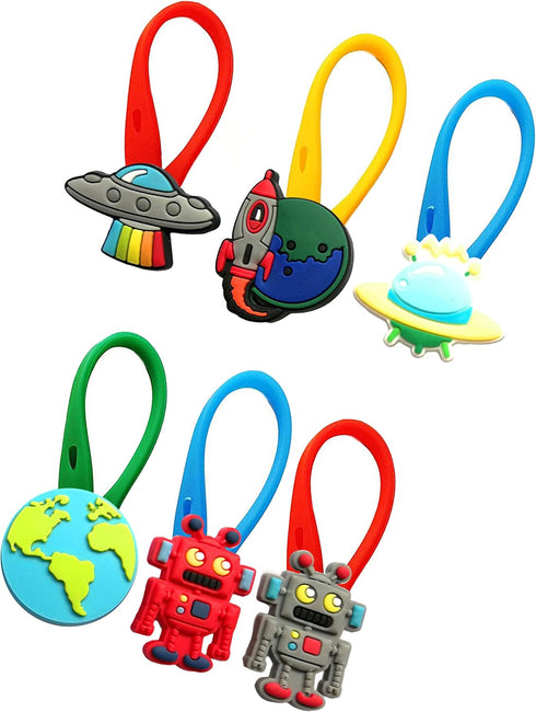 Zipper Pulls Great for Kids Party Favors Small Present Set of 6 Pcs Space Universe Theme...