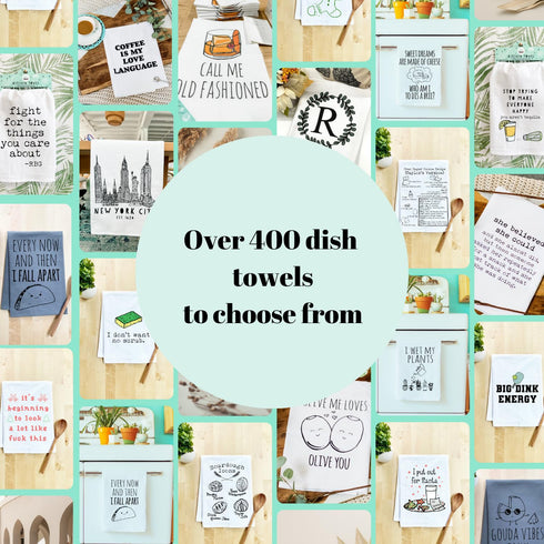 Funny Kitchen Towel, Tequila Tacos & Best Friends, Flour Sack Dish Towel, Sweet Housewarming Gift, White...