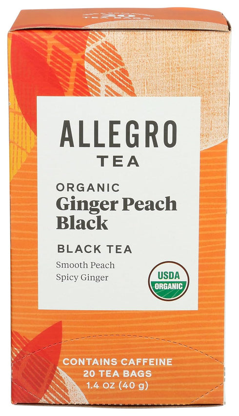 Allegro Tea, Organic Ginger Peach Black Tea Bags, 20 ct...