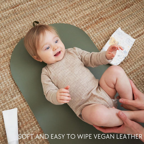 Beautiful Baby Diaper Changing Mat Made of Vegan Leather - Soft and Easy to Wipe Changing Pad for Travel or at Home Use - Lightweight and Foldable...