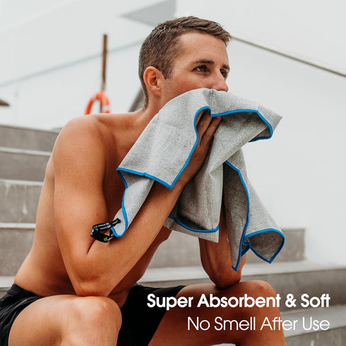 4Monster Microfiber Gym Towel & Wet Towel Bag Travel Set,Quick Dry Camping Towel Lightwight Travel Towel,Ultra Soft Absorbent Workout Towel Gear f...