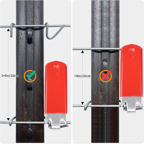 T-Post Clip Tool: Fence Wire Twisting and Fencing Tool with Red Rubber-Coated Handle - Easy to Use and Time-Saving (2 pcs)...