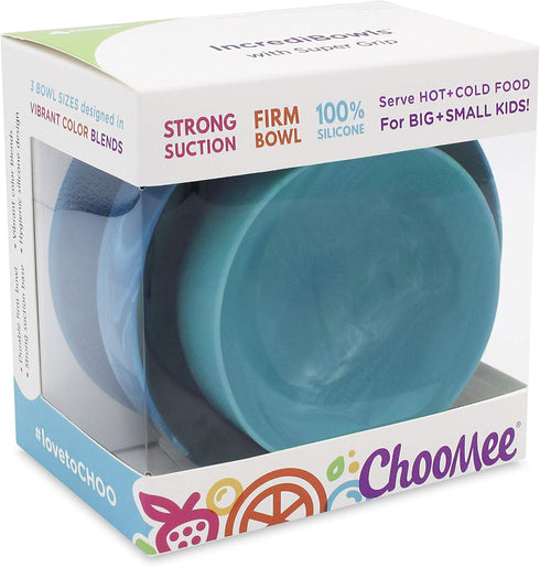 ChooMee Silicone Suction Bowls | Extra Strong Suction with Firm Bowl | Ideal for Infant and Toddler Baby Led Feeding | Medium + Small 2 CT...