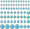 70Pcs Tibetan Style Teardrop Turquoise Connector Charms Round Bohemian Earring Charms Retro Antique Silver Western Link Charms for DIY Boho Neckla...