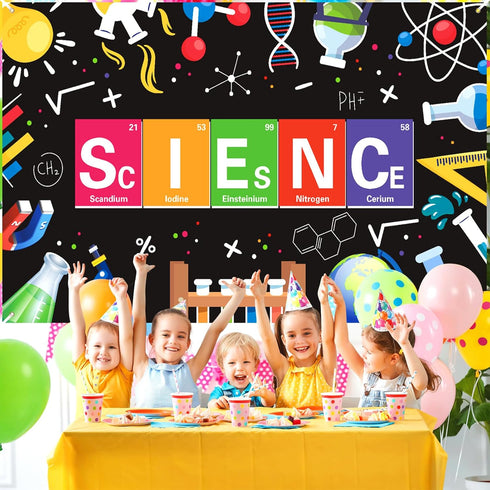 Science Party Banner Decorations Black Mad Sciencist Birthday Party Banner for Boy Girl Kid Decorations Laboratory Party Sign Little Fun Scientist...