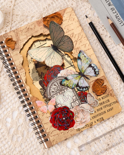 Spiral Notebooks A5 Lined 5Pcs College Ruled Journals Bulk Thick Paper for Work, Study, Notes Taking, Gifts 120 Pages/60 Sheets Kraft Brown...
