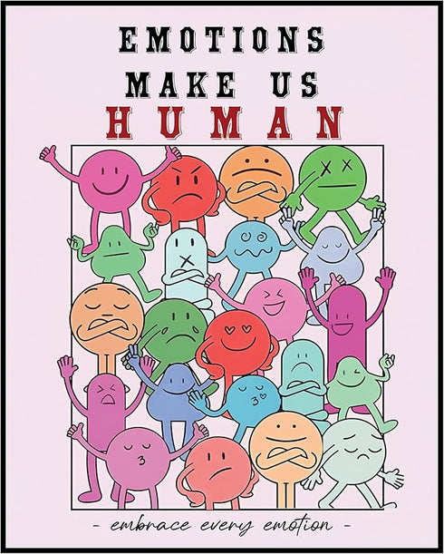 Posterizer 1 pcs-Emotions Make Us Human-Motivational & Inspirational Art-GIft for Men Women Teens-Decor for Home & Office- unframed wall art...