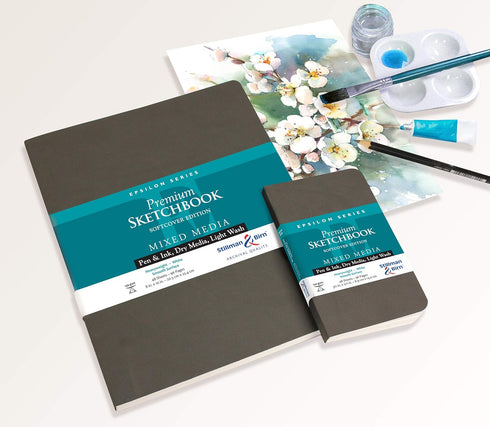 Stillman & Birn Epsilon Series Softcover Sketchbook, 5.5" x 8.5", 150 GSM (Heavyweight), White Paper, Smooth Surface...