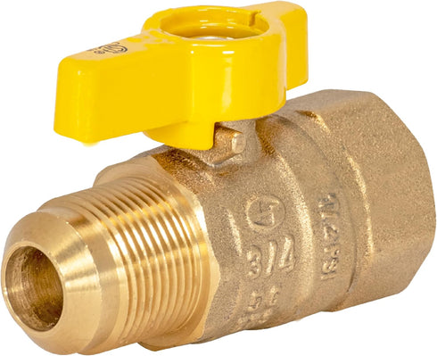 Eastman 5/8 Inch OD Flare x 3/4 Inch FIP Gas Ball Valve, Brass Connectors and Fittings for Natural Gas and Liquid Propane, 60005B...