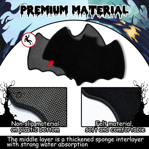 Bat Rug Halloween Rug Gothic Rug Felt Welcome Mat for Front Door Outdoor Patio Indoor, Holiday Decorative...