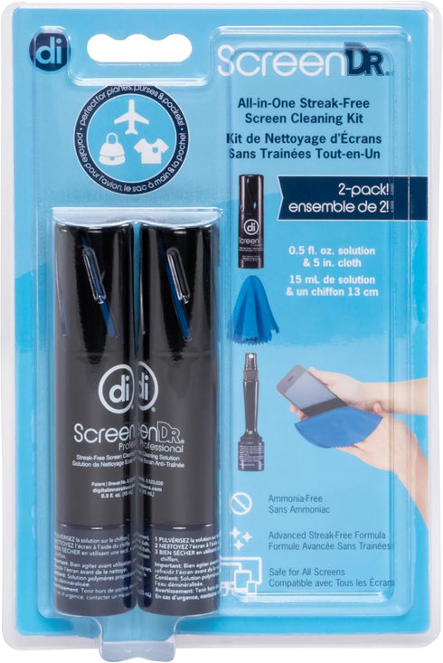 Allsop Digital Innovations ScreenDr 0.5 oz Screen Cleaning Kit Travel Size 2 - pack for Laptops / Tablets / Smartphones, .05 oz 32031......