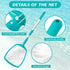 Pool Skimmer - Pool Net with 3 Section Pole, 48", Pool Skimmer Net with Fine Mesh Net, Telescopic Aluminum Pole, Plastic Frame, Ultra-fine Pool Sk...