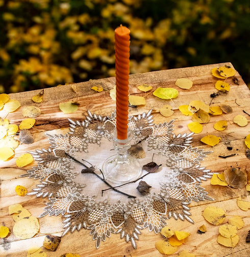 Lace Doily Neutral Earth Tones Table Topper Scarf Place Mat Round Doily (16 inch Round)...