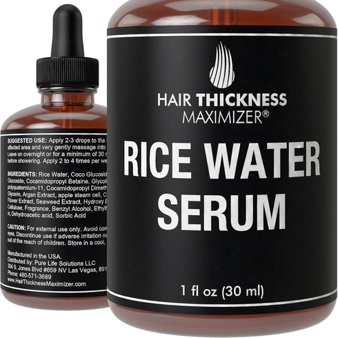 Rice Water for Hair Growth Serum. Fermented Rice Serum For Hair Loss Prevention, Hair Thickness, Split End Therapy. Ideal Topical Scalp Treatment ...
