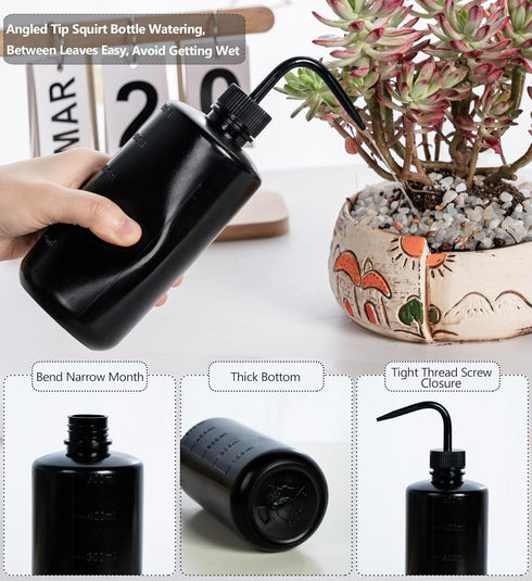 Melphoe Tattoo Wash Bottle Squeeze 2Pcs 500ml Squirt Bottle Succulent Watering Can, Safety Rinse Bottle, Plastic Squeeze Medical Lab Washing Bottl...