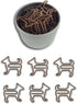 Scottie Dog Shaped Paper Clips 40 Count in Silver Tin and Silver Gift Box Great for Paper Clip Collectors or Dog and Pet Lovers (Brown)...