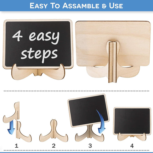 20+1 pcs Wood Mini Chalkboard Sign with Easel Stand Special Event Decorations, Table Numbers Plants, Weddings Place & Birthday Parties Cards, Blac...