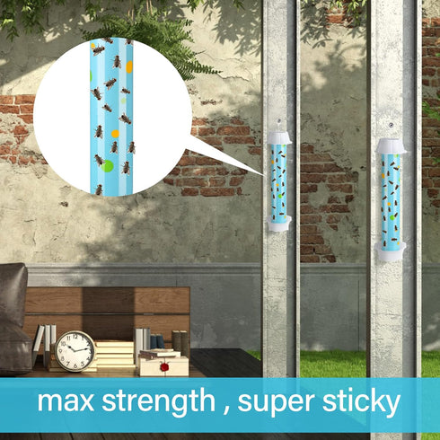4 Pcs Sticky Fly Trap Fly Stick with Hanging Hook Adhesive Fly Catcher for Indoor Outdoor Trap Houseflies and Flying Insects Mosquito Bee Wasp Mot...