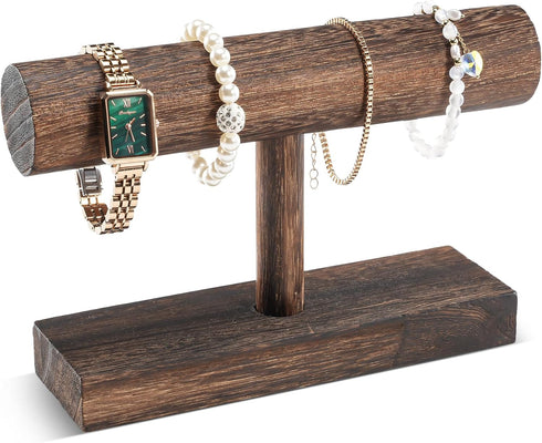 ProCase Bracelet Holder Display Bracelet Organizer, Wooden Bracelet Stand for Selling, T-bar Bangle Storage Rack Wood Watch Display Tower for Busi...