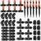 1/4 inch pipe upgrade mini accessory kit, 48 drip line connectors for drip system -10 straight heads, 8 tees, 8 elbows, 6 three-dimensional sector...